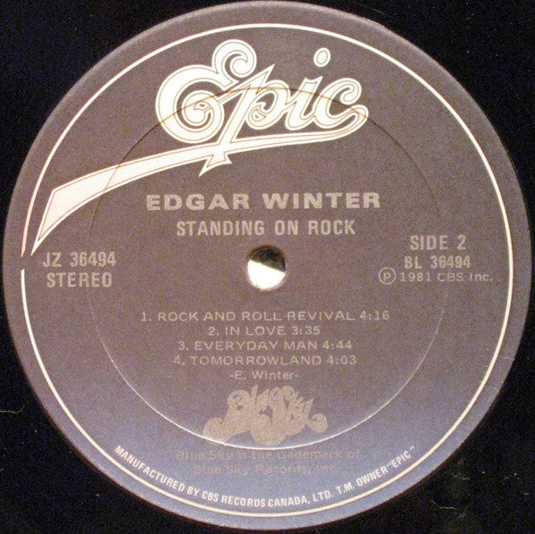 Edgar Winter : Standing On Rock (LP, Album)