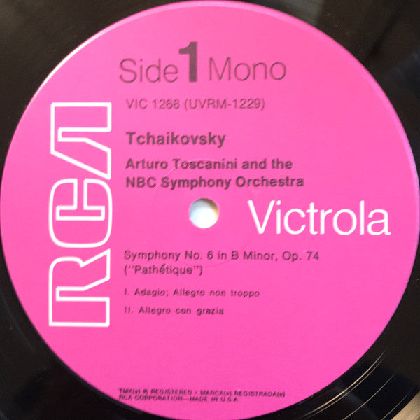 Pyotr Ilyich Tchaikovsky - Arturo Toscanini, NBC Symphony Orchestra : Symphony No. 6, In B Minor, Op. 74 ("Pathétique") (LP, Album, Mono)