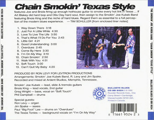 The Smokin' Joe Kubek Band Featuring Bnois King : Chain Smokin' Texas Style (CD, Album)