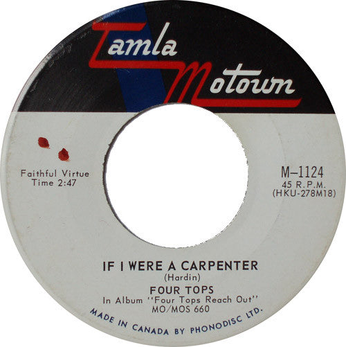 Four Tops : If I Were A Carpenter / Wonderful Baby (7", Single)