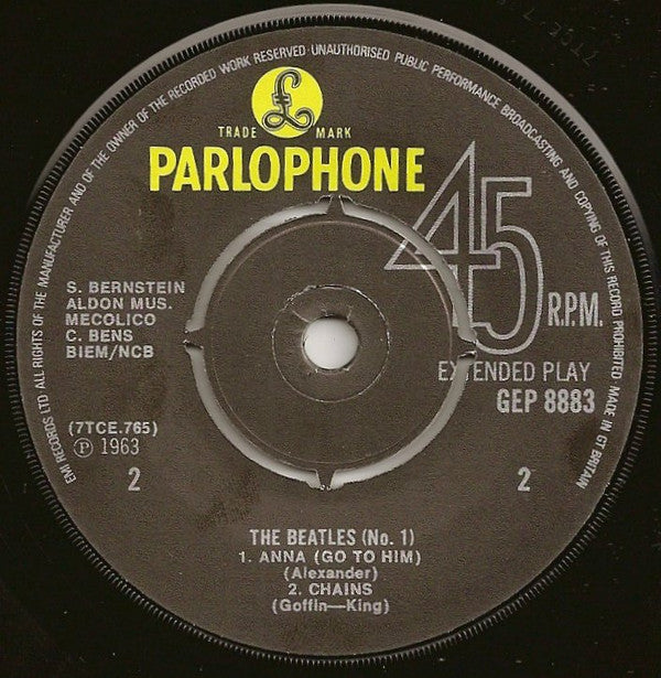 The Beatles : The Beatles No. 1 (7", EP, Mono, RP, Thi)