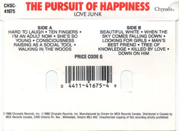 The Pursuit Of Happiness : Love Junk (Cass, Album, Dol)