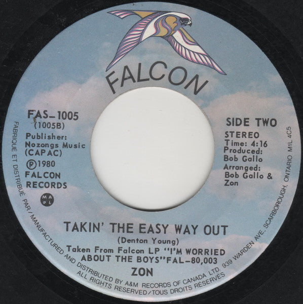 Zon (2) : Sweet Jane / Takin' The Easy Way Out (7")