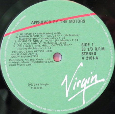 The Motors : Approved By The Motors (LP, Album)