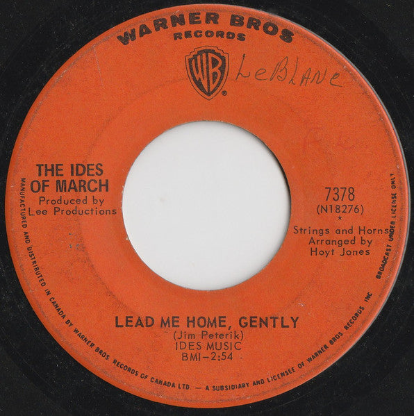 The Ides Of March : Vehicle / Lead Me Home, Gently (7", Single)