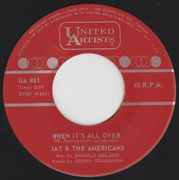Jay & The Americans : Cara, Mia (7", Single)