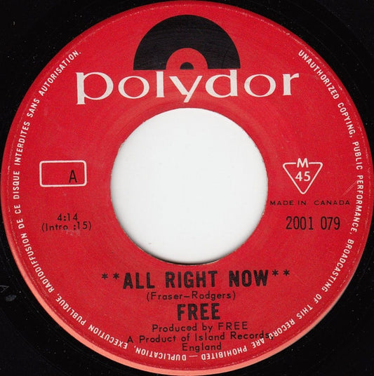 Free : All Right Now (7", Single)