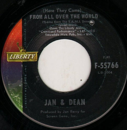 Jan & Dean : (Here They Come) From All Over The World (7", Single, Ind)