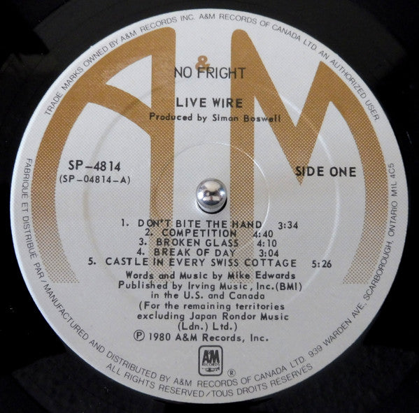 Live Wire (3) : No Fright (LP, Album)