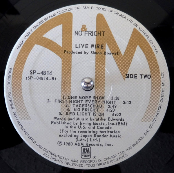 Live Wire (3) : No Fright (LP, Album)