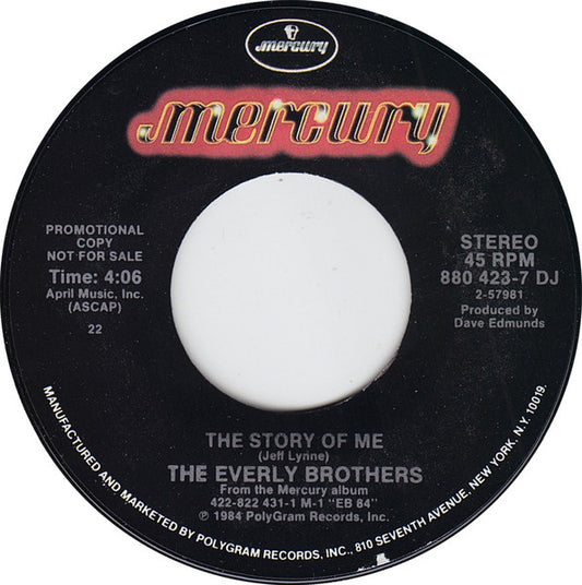 Everly Brothers : The Story Of Me (7", Single, Promo, Styrene, 22 )