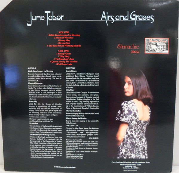 June Tabor : Airs And Graces (LP, Album, RE)