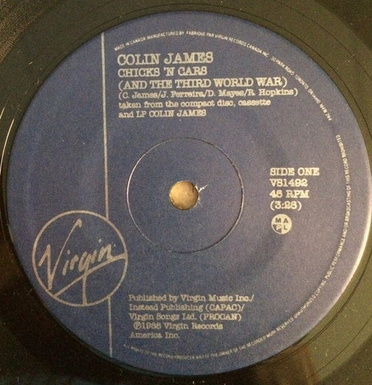 Colin James (2) : Chicks 'N Cars / Bad Girl (7")