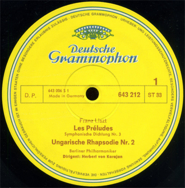 Franz Liszt / Pyotr Ilyich Tchaikovsky - Berliner Philharmoniker : A Karajan Festival (LP, Comp)