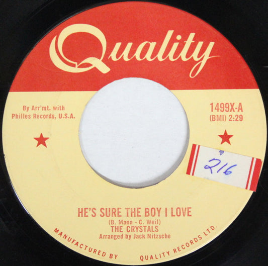 The Crystals : He's Sure The Boy I Love (7", Single)