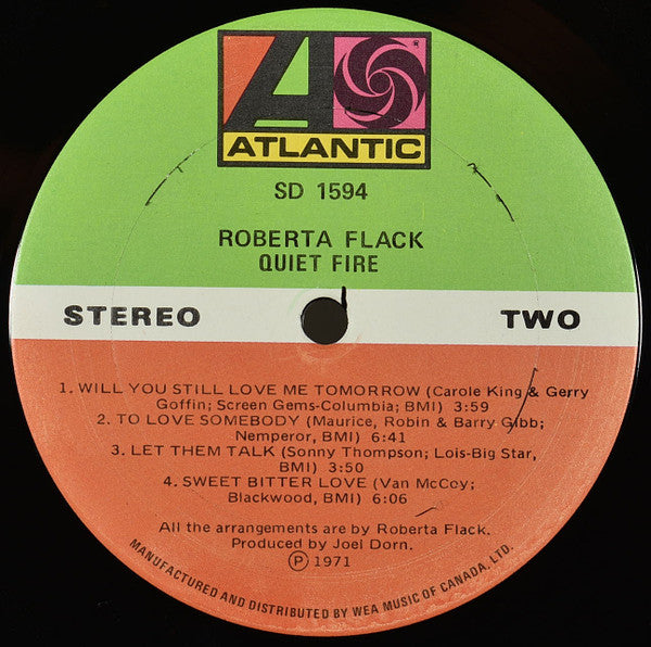 Roberta Flack : Quiet Fire (LP, Album, RE)