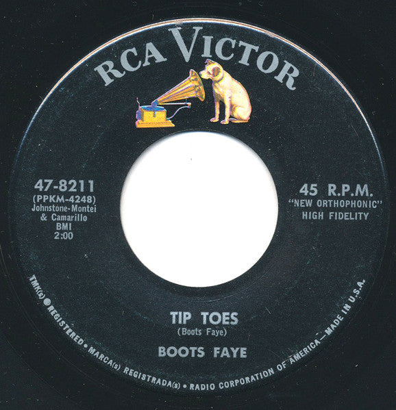 Boots Faye / Boots And Idaho : Tip Toes / Dreamy Moon (7", Single)