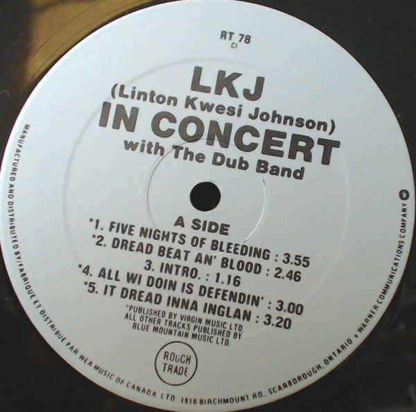 Linton Kwesi Johnson : In Concert With The Dub Band (2xLP, Album, Gat)