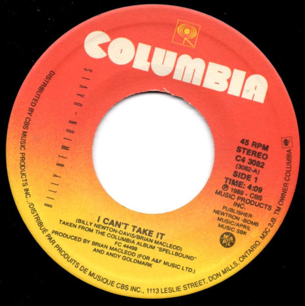 Billy Newton Davis : I Can't Take It (7", Single)