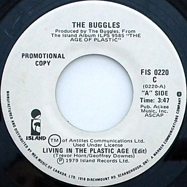 The Buggles : Living In The Plastic Age (7", Promo)