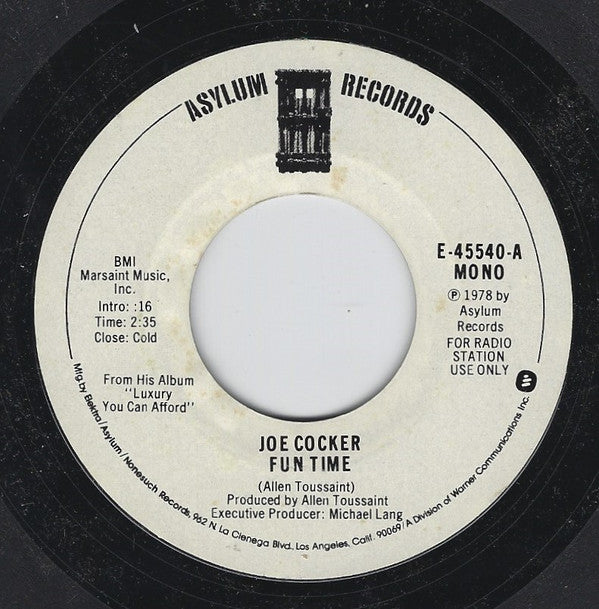 Joe Cocker : Fun Time (7", Single, Mono, Promo, SP)