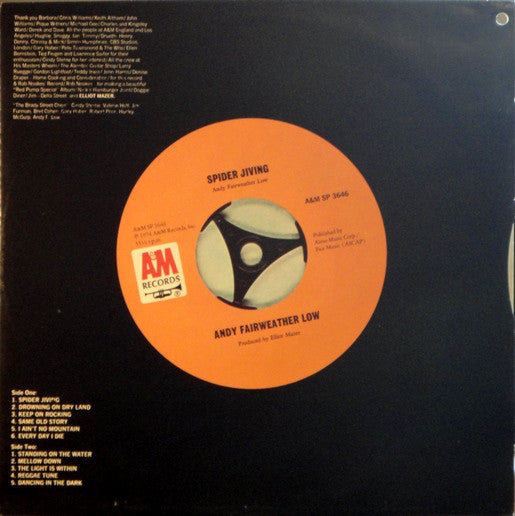Andy Fairweather Low* : Spider Jiving (LP, Album, Promo, San)