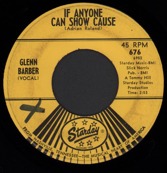 Glenn Barber : Stronger Than Dirt / If Anyone Can Show Cause (7", Single)