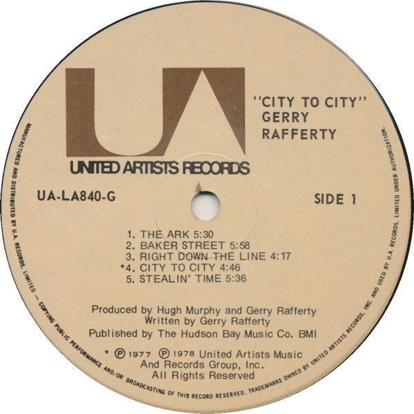 Gerry Rafferty : City To City (LP, Album)