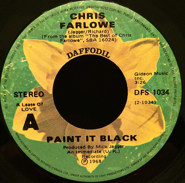 Chris Farlowe : My Way Of Giving / Paint It Black (7")