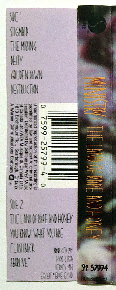 Ministry : The Land Of Rape And Honey (Cass, Album, CR,)