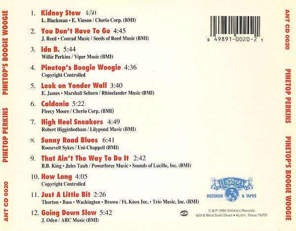 Pinetop Perkins : Pinetop's Boogie Woogie (CD, Album)