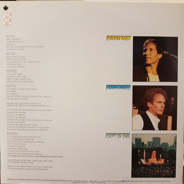 Simon & Garfunkel : The Concert In Central Park (2xLP, Album, Gat)