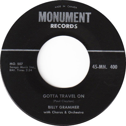Billy Grammer : Gotta Travel On / Chasing A Dream (7", Single)