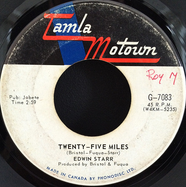 Edwin Starr : Twenty-Five Miles / Love Is My Destination (7")