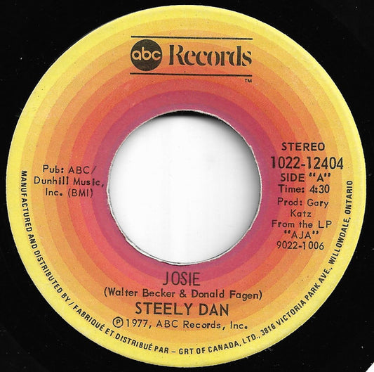 Steely Dan : Josie (7", Single)