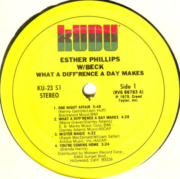 Esther Phillips W/ Beck* : What A Diff'rence A Day Makes (LP, Album)
