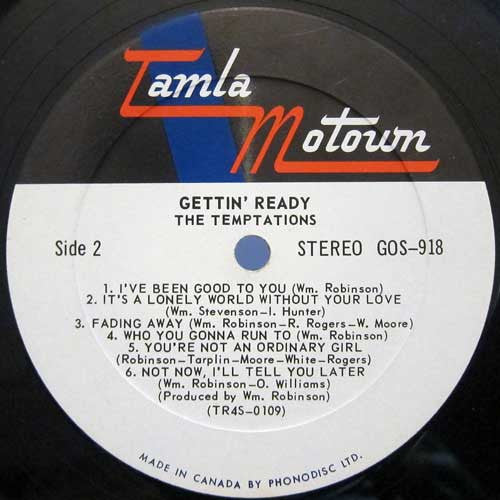 The Temptations : Gettin' Ready (LP, Album)