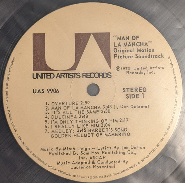 Mitch Leigh, Joe Darion / Peter O'Toole (2), Sophia Loren And James Coco : Man Of La Mancha (Original Motion Picture Soundtrack) (LP, Gat)