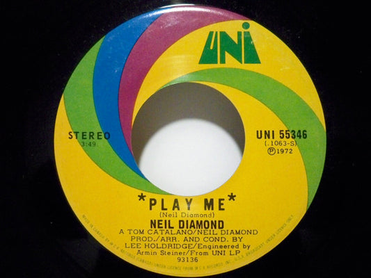 Neil Diamond : Play Me (7", Single)