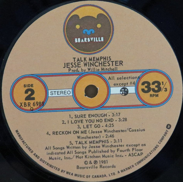 Jesse Winchester : Talk Memphis (LP, Album)