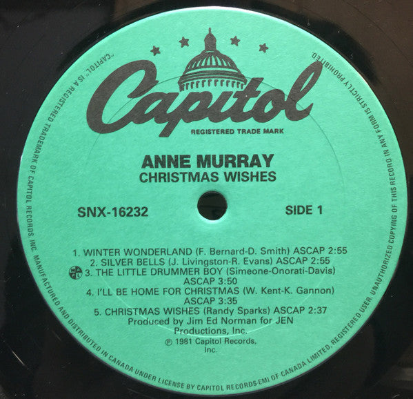 Anne Murray : Christmas Wishes (LP, Album)