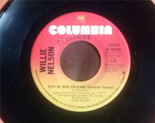 Willie Nelson : City Of New Orleans (Unedited Version) (7")