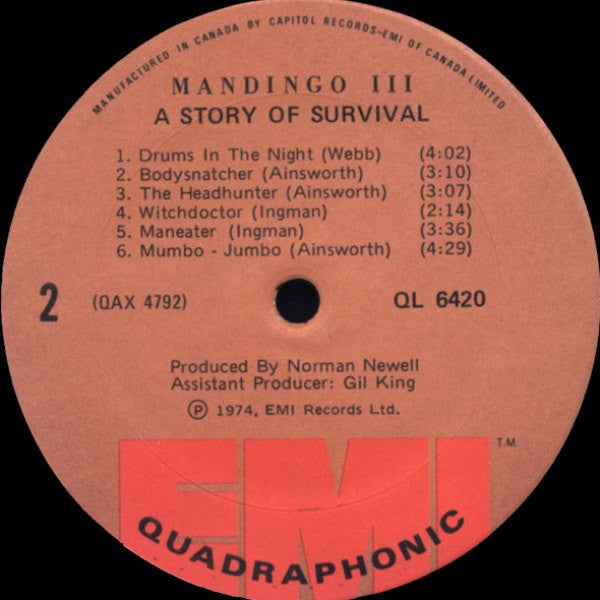 Mandingo (6) : Mandingo III (LP, Album, Quad)