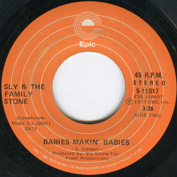 Sly & The Family Stone : If You Want Me To Stay (7", Single)