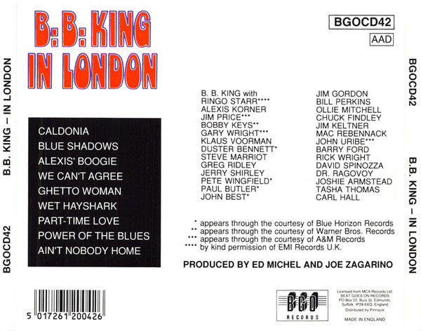 B.B. King : In London (CD, Album, RE)