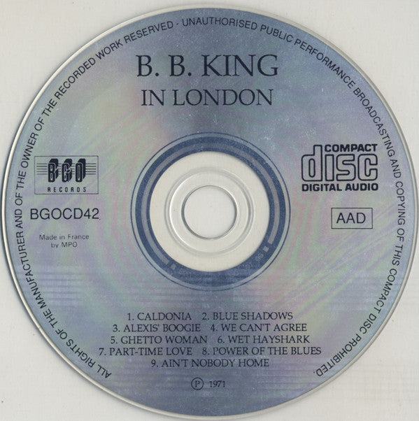 B.B. King : In London (CD, Album, RE)