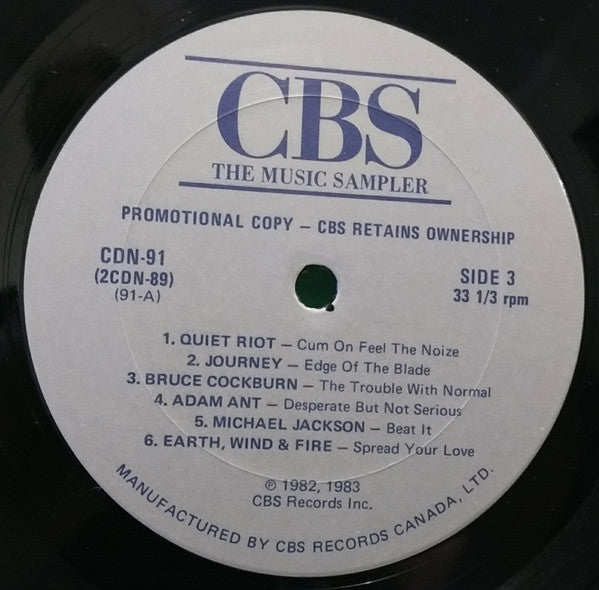 Various : CBS The Music Sampler (2xLP, Comp, Promo, Smplr)