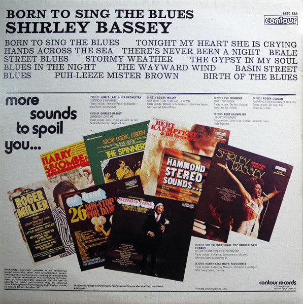 Shirley Bassey : Born To Sing The Blues (LP, Comp, RE)