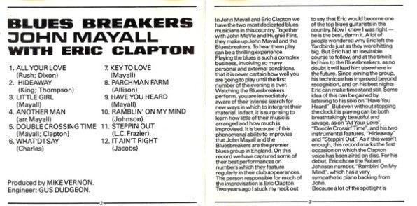 John Mayall With Eric Clapton : Blues Breakers (CD, Album, RE)