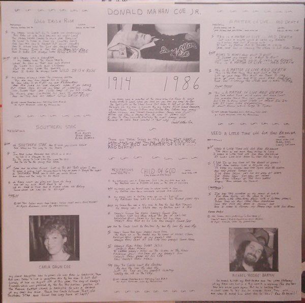 David Allan Coe : A Matter Of Life... And Death (LP)